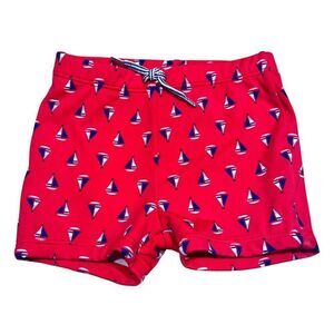 Janie and Jack Baby Boys Red Sailboat Swim Shorts Trunks Size 12-18M